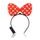 Flashing headband with red bow with polka dots