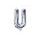 Balloon foil letter "U", 35 cm, silver (NELZE PLNIT HELIEM)