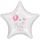 4. narozeniny růžový slon hvězda foliový balónek