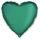 Balón foliový 45 cm Srdce zelené tyrkysové