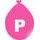 Balónek písmeno P růžové