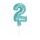 Balloon foil digits - 2 - LIGHT BLUE 12,5 cm with holder