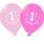 Balónek růžový KRÁSNÉ NAROZENINY číslo 1 - 5 ks