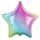 45 cm fóliový balónik hviezda dúha