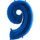 Balón foliový číslice MODRÁ - BLUE 115 cm - 9
