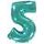 Tyrkysový fóliový balón číslice 5 (Tiffany) 115 cm