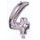 Balloon foil digits silver 35 cm - 4 (CANNOT FILL HELIEM)