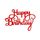 Red cake topper Happy Birthday 14 cm