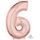 balónek fóliový narozeniny číslo 6 růžovo-zlaté 66cm