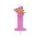 Svíčka 1. narozeniny holčička - růžová třpytivá s korunkou - 9 cm