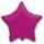 Balón foliový 45 cm Hvězda metalická tmavě růžová (Fuchsie)