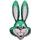 Balón foliový zajíc - zelený 60 cm / Velikonoce
