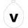Balónek písmeno V bílé