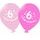 Balónek růžový KRÁSNÉ NAROZENINY číslo 6 - 5 ks
