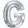 Písmeno G stříbrný foliový balónek 81 cm x 63 cm
