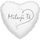 Balloon heart white I love you silver print