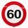 Traffic Sign Plates 60, 23 cm, 8 pcs/pack