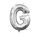Písmeno G stříbrný foliový balónek 33 cm x 22 cm