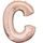 Písmeno C růžovo-zlaté foliový balónek 83 cm
