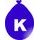 Balónek písmeno K modré