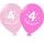 Balónek růžový KRÁSNÉ NAROZENINY číslo 4 - 5 ks