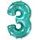 Balón foliový číslice tyrkysová (Tiffany) 115 cm - 3