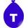 Balónek písmeno T modré