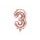 Balón foliový číslice růžovozlatá - Rose Gold 35 cm - 3 (NELZE PLNIT HELIEM)