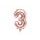Rose Gold Foil Number Balloon - 35 cm - 3 (NOT HELIUM FILLABLE)