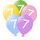 Birthday balloons 5 pcs with number 7 for children