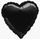 Fóliový balón 45 cm Srdce čierne