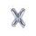 Fólia léggömb "X" betű, 35 cm, ezüst (NEM Tölthető héliummal)
