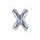 Balloon foil letter "X", 35 cm, silver (NELZE PLNIT HELIEM)