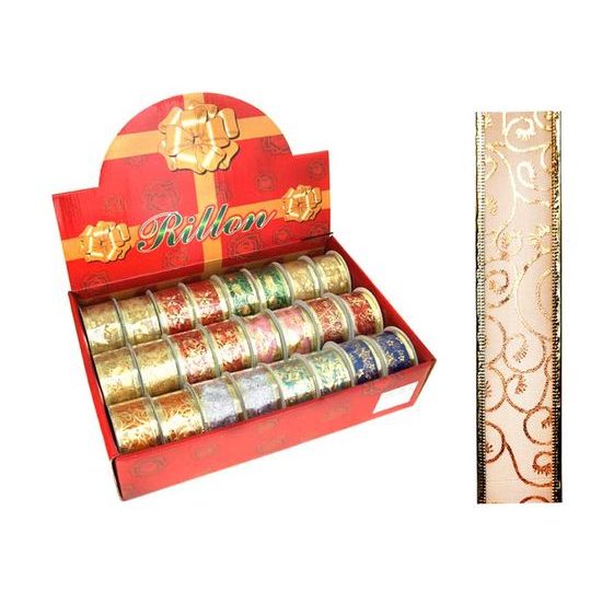 stuha vánoční 2,7m x 3,8cm box mix 8881870