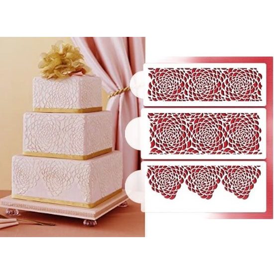 Sada geometrických šablon - Stencil Camilla Rose Cake set - 3 vzory