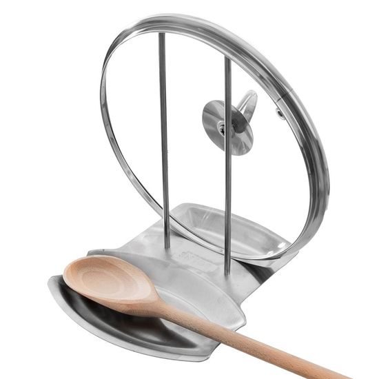 Stainless steel cooker + lid stand