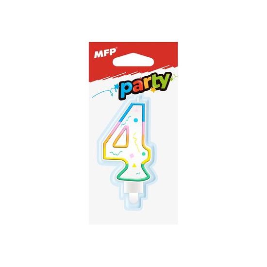 dortová svíčka č. 4 duhová 8800057