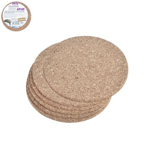 Podložky korkové 6 ks priemer 9,5 cm