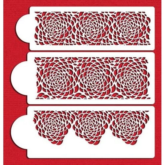 Geometriai sablonok szettje - Stencil Camilla Rose Cake szett - 3 minta
