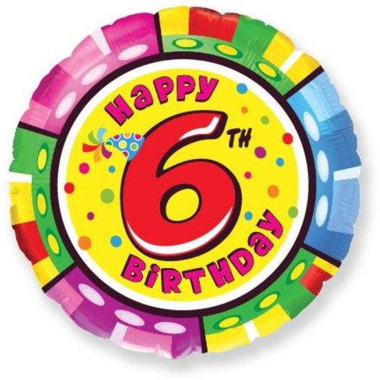 Boldog születésnapot 6. születésnapot 45 cm fólialufi 45 cm
