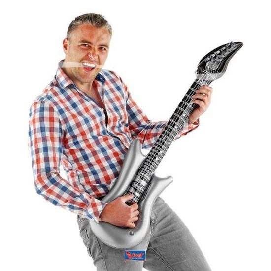 Nafukovacia gitara strieborná 100 cm