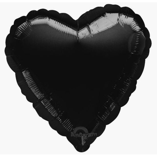 Fólia léggömb 45 cm Szív fekete