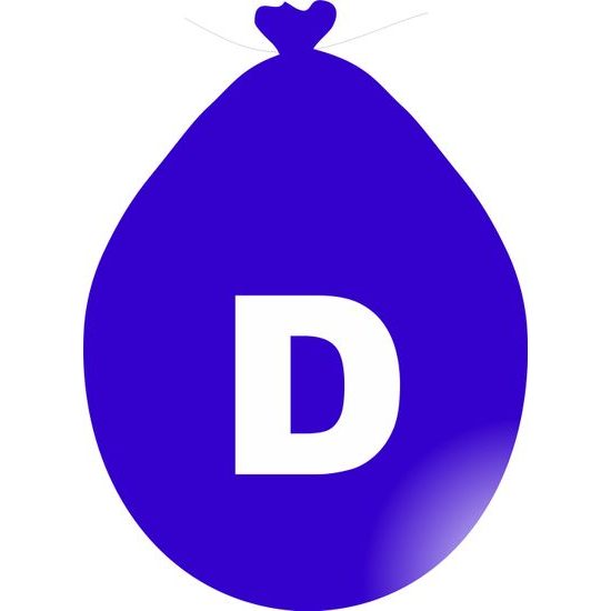 Balónek písmeno D modré