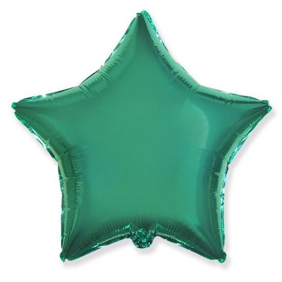Fólia léggömb 45 cm Zöld csillag TÜRKÉZ