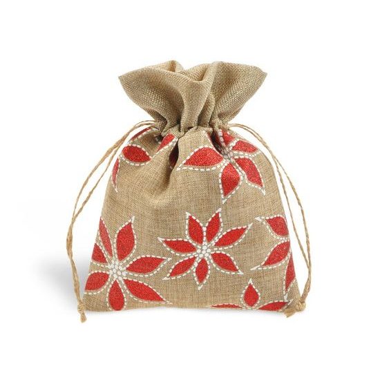 sáček textil vánoční růže 13x17cm 5800740