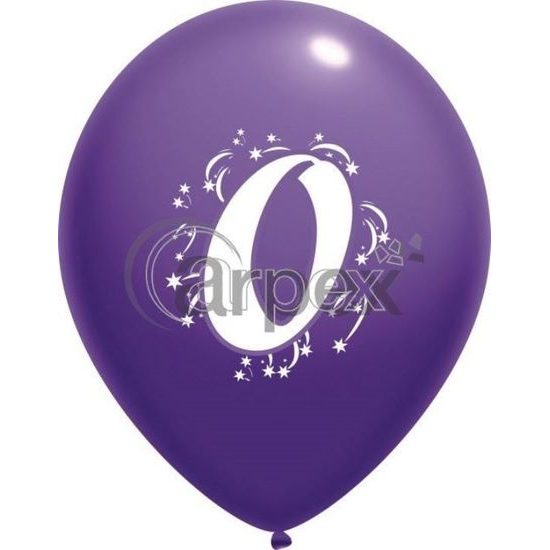 Balónky s potiskem čísla - 0, 3 ks v bal. 25 cm