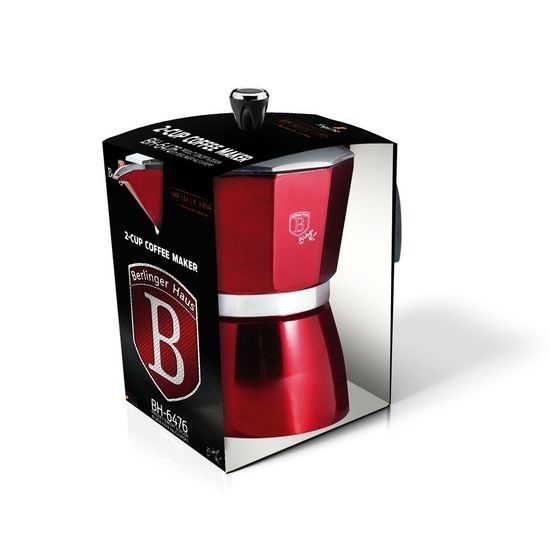 Konvice na espresso 2 šálky Burgundy Metallic Line 100ml