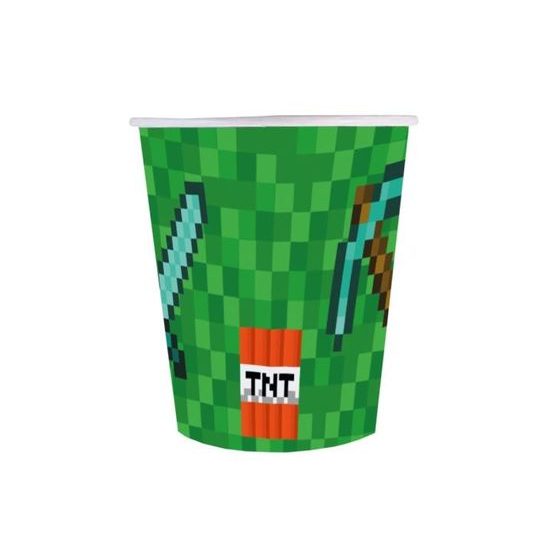 Papirové kelímky Minecraft party - 250 ml - 6ks