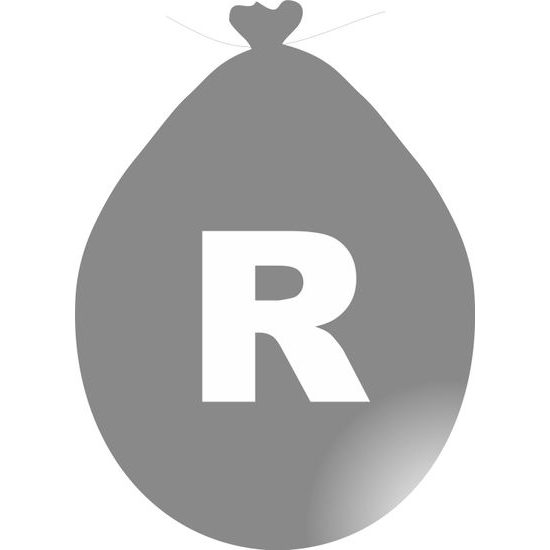 Balónek písmeno R stříbrné