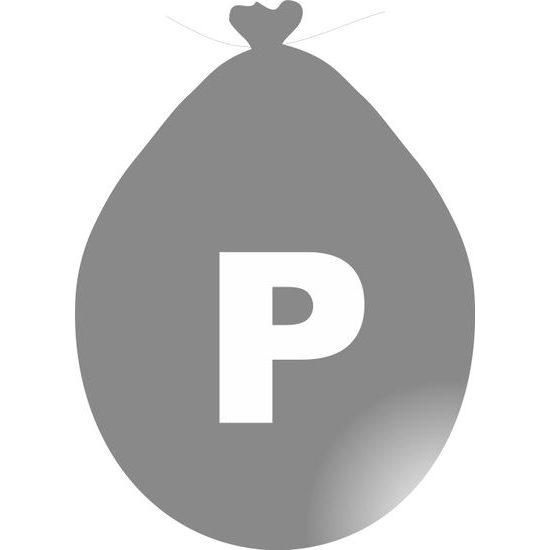 Balónek písmeno P strieborné